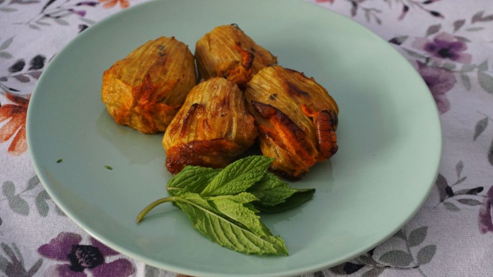 Κολοκυθοανθοί γεμιστοί με ρύζι