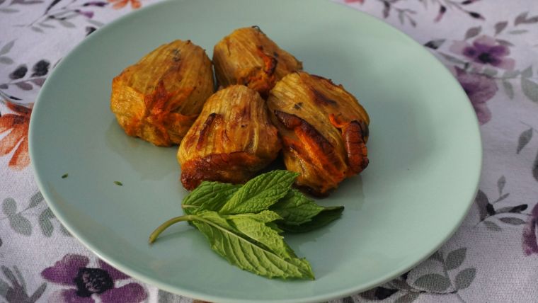 Κολοκυθοανθοί γεμιστοί με ρύζι