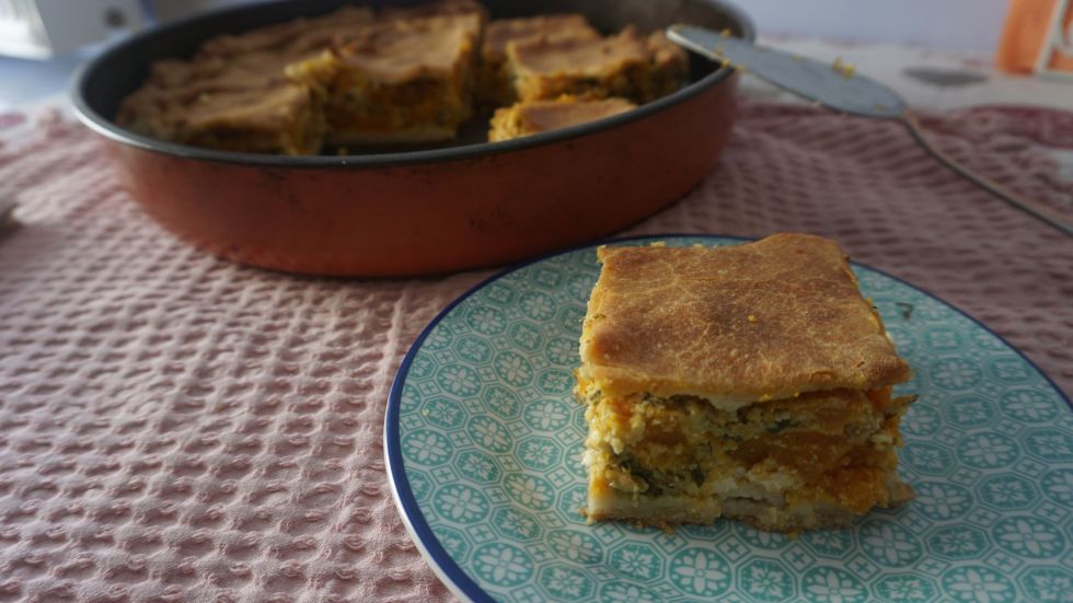 Κολοκυθοτυρόπιτα με κίτρινη κολοκύθα